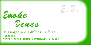 emoke denes business card